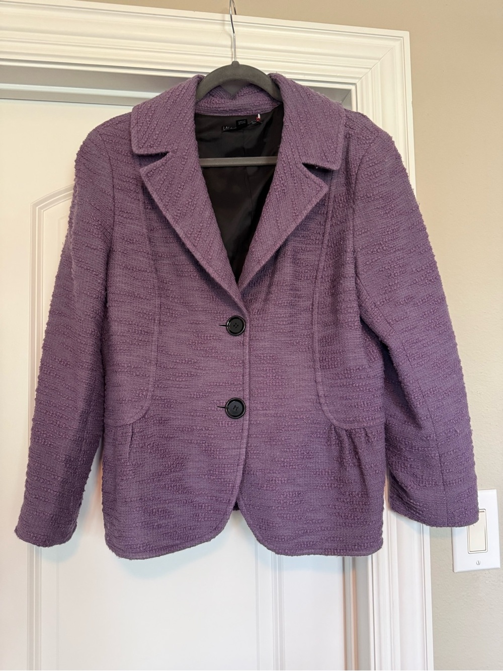 Lafayette 148 New York Lavender Textured Two-Button Blazer
